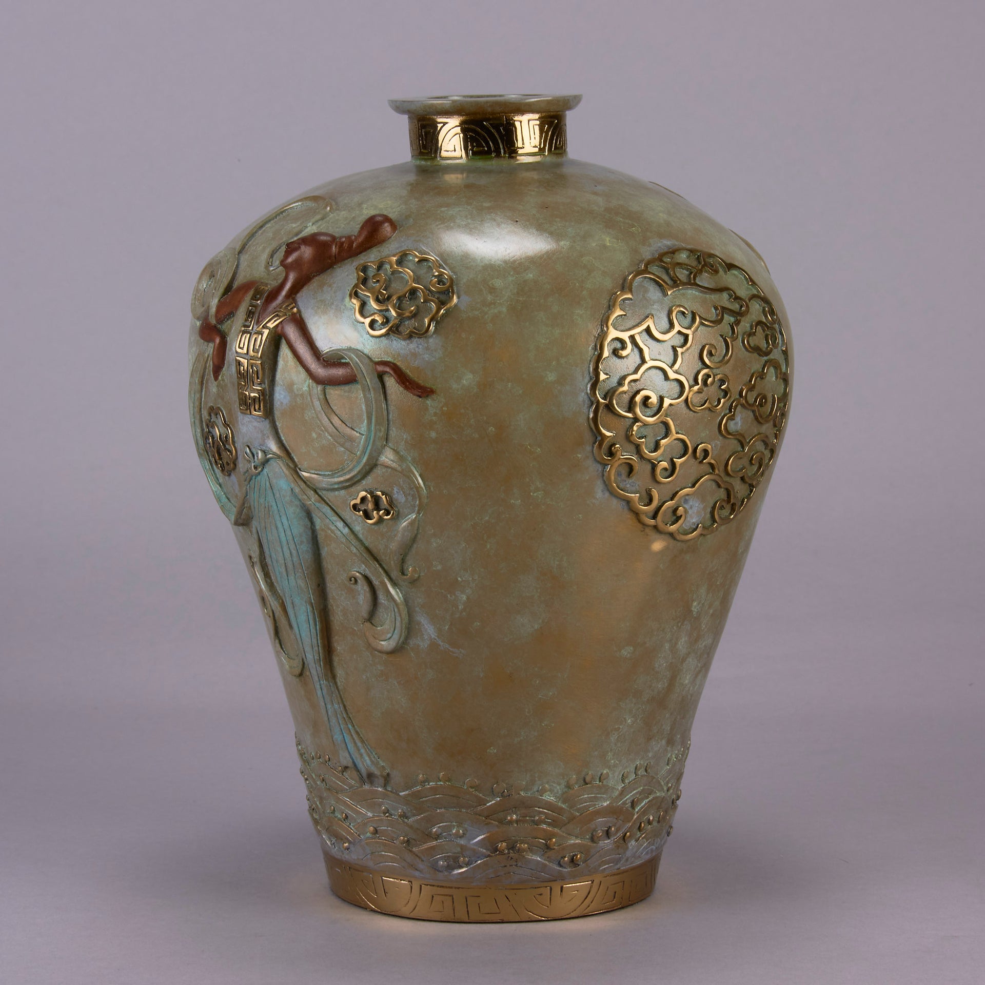 Erte Vase - Oriental Mystery Bronze Vase - Hickmet Fine Arts