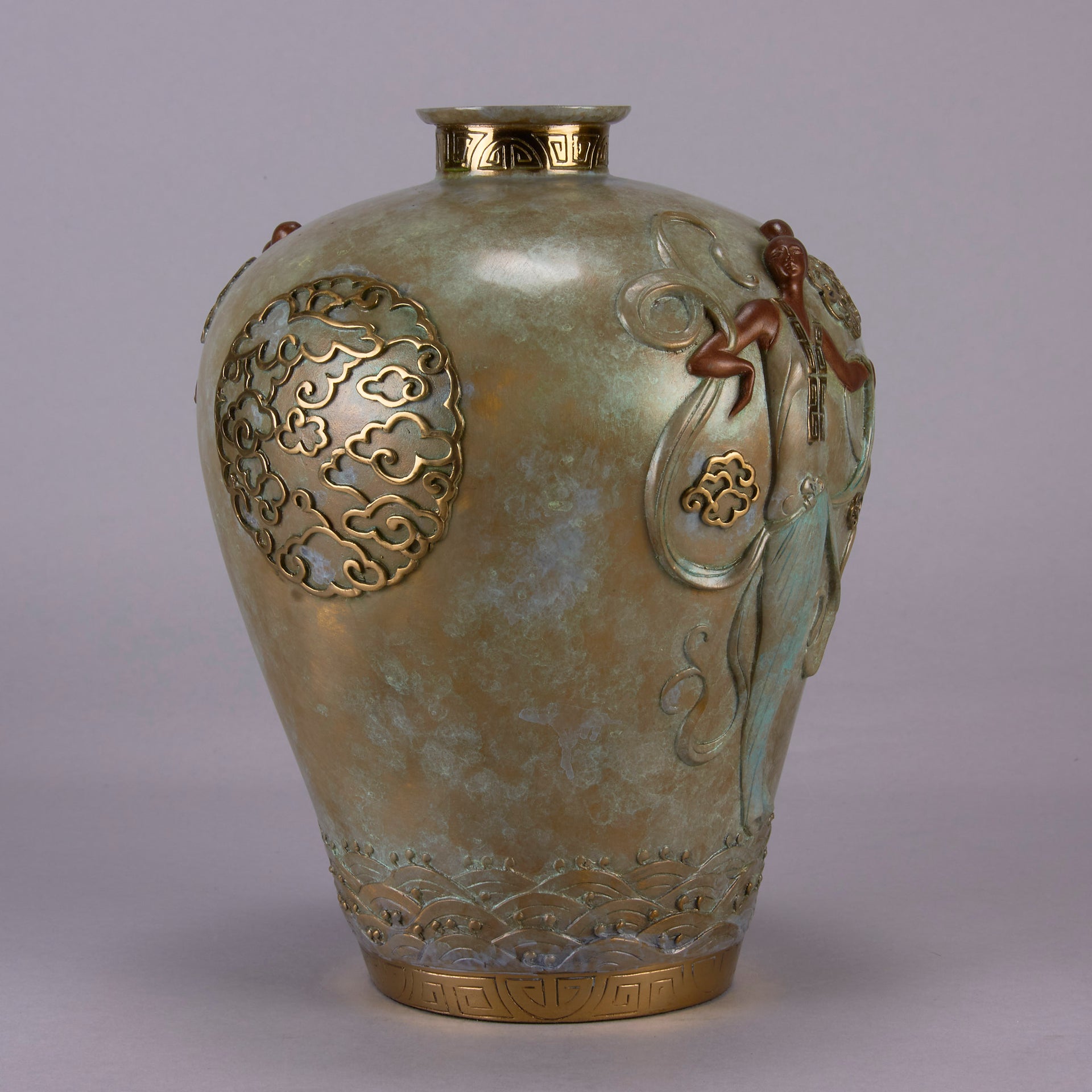 Erte Vase - Oriental Mystery Bronze Vase - Hickmet Fine Arts