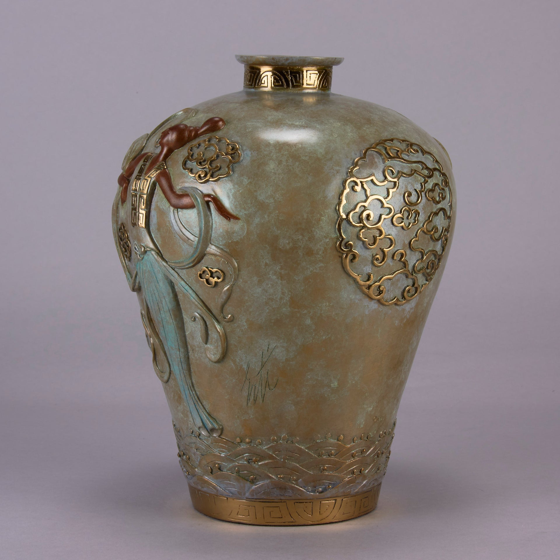 Erte Vase - Oriental Mystery Bronze Vase - Hickmet Fine Arts
