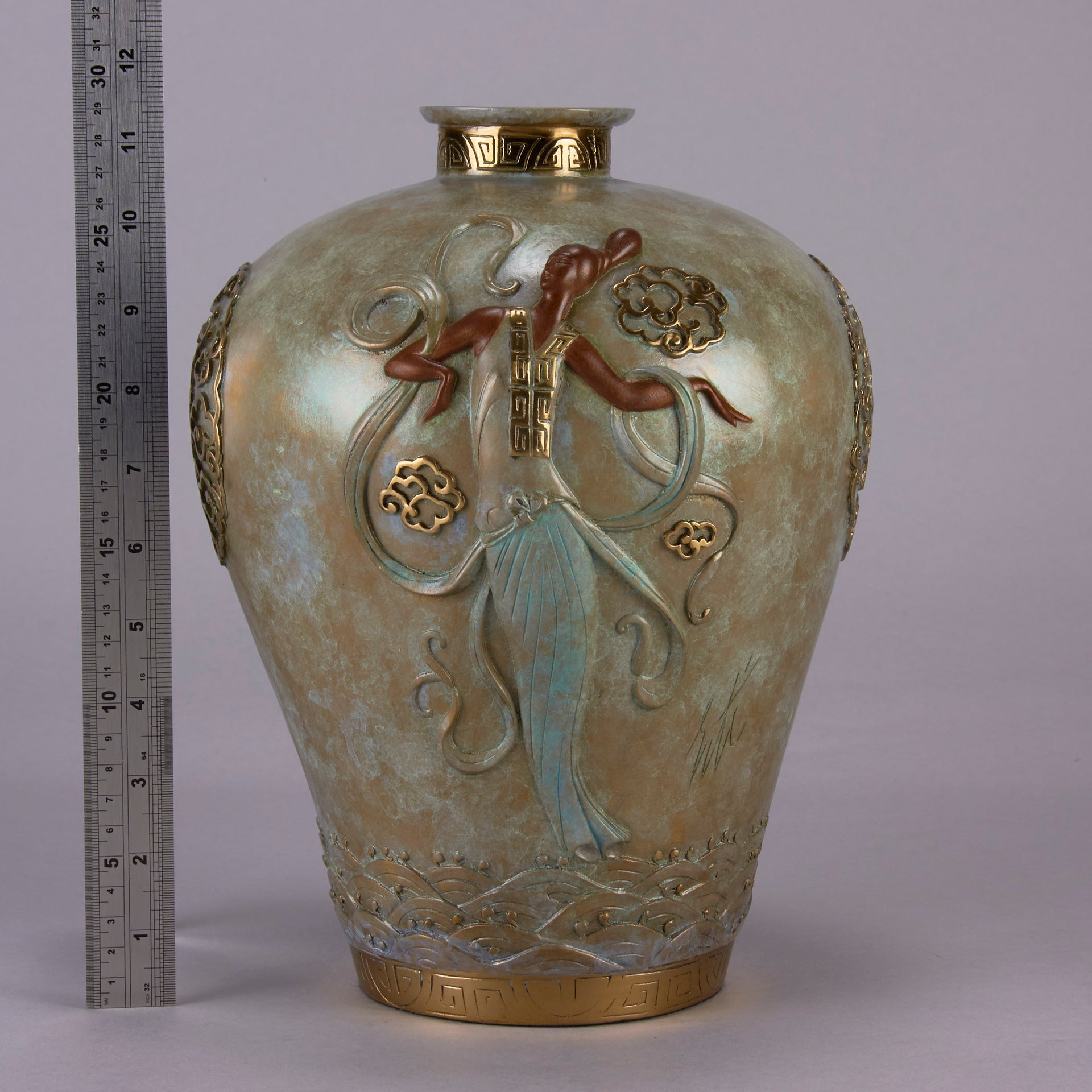 Erte Vase - Oriental Mystery Bronze Vase - Hickmet Fine Arts