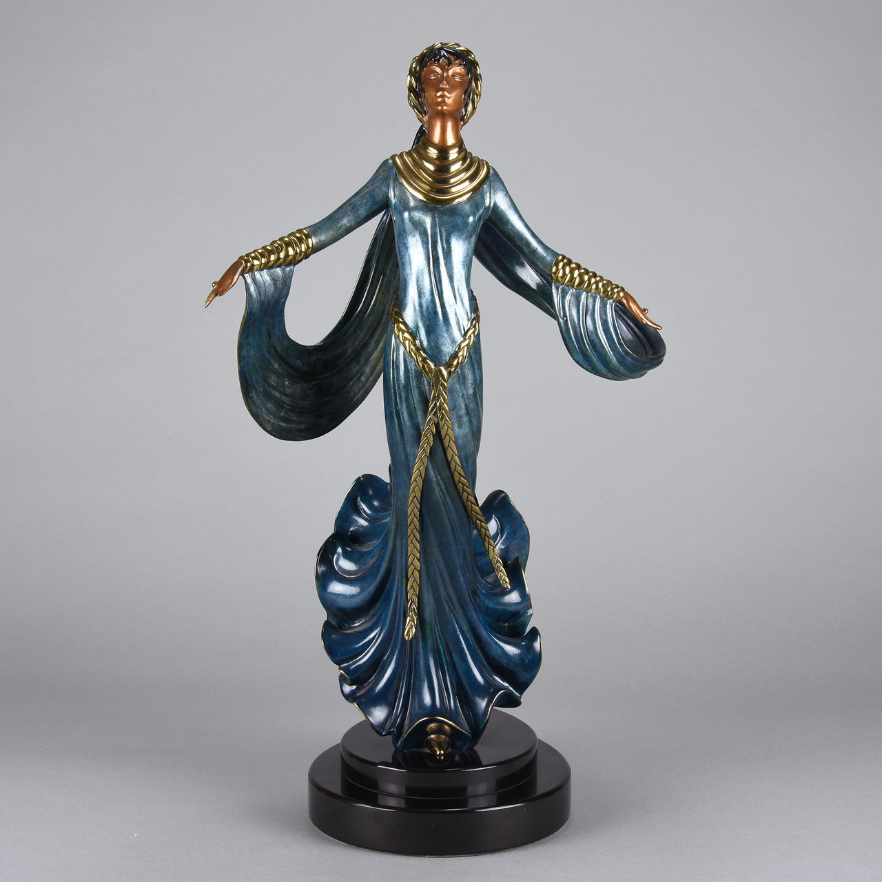 Erté Bronze Ecstasy - Art Deco Bronze Sculpture - Romain de Tirtoff Bronze Sculpture Figure - Hickmet Fine Arts