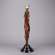 Erte Bronze Sculpture The Globe - Romain de Tirtoff Bronze Figure - Hickmet Fine Arts