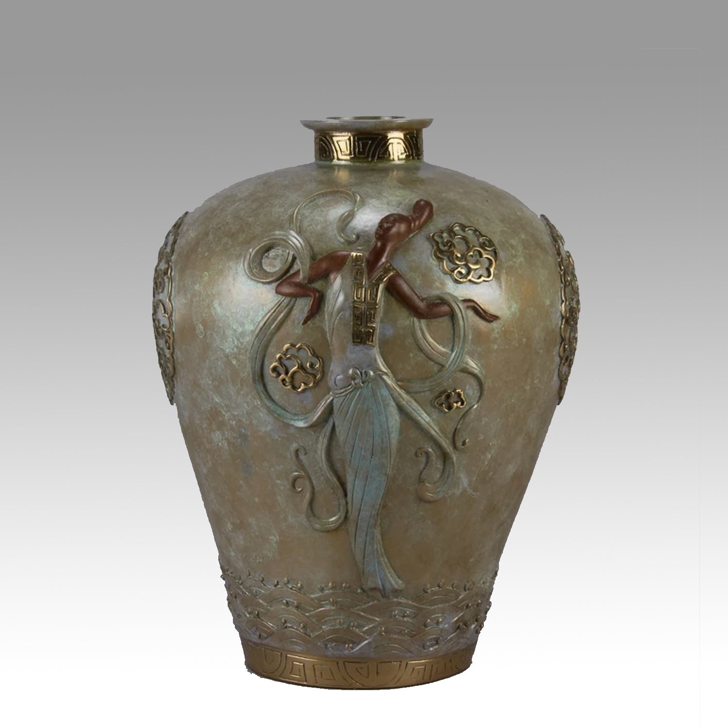 Erte Vase - Oriental Mystery Bronze Vase - Hickmet Fine Arts