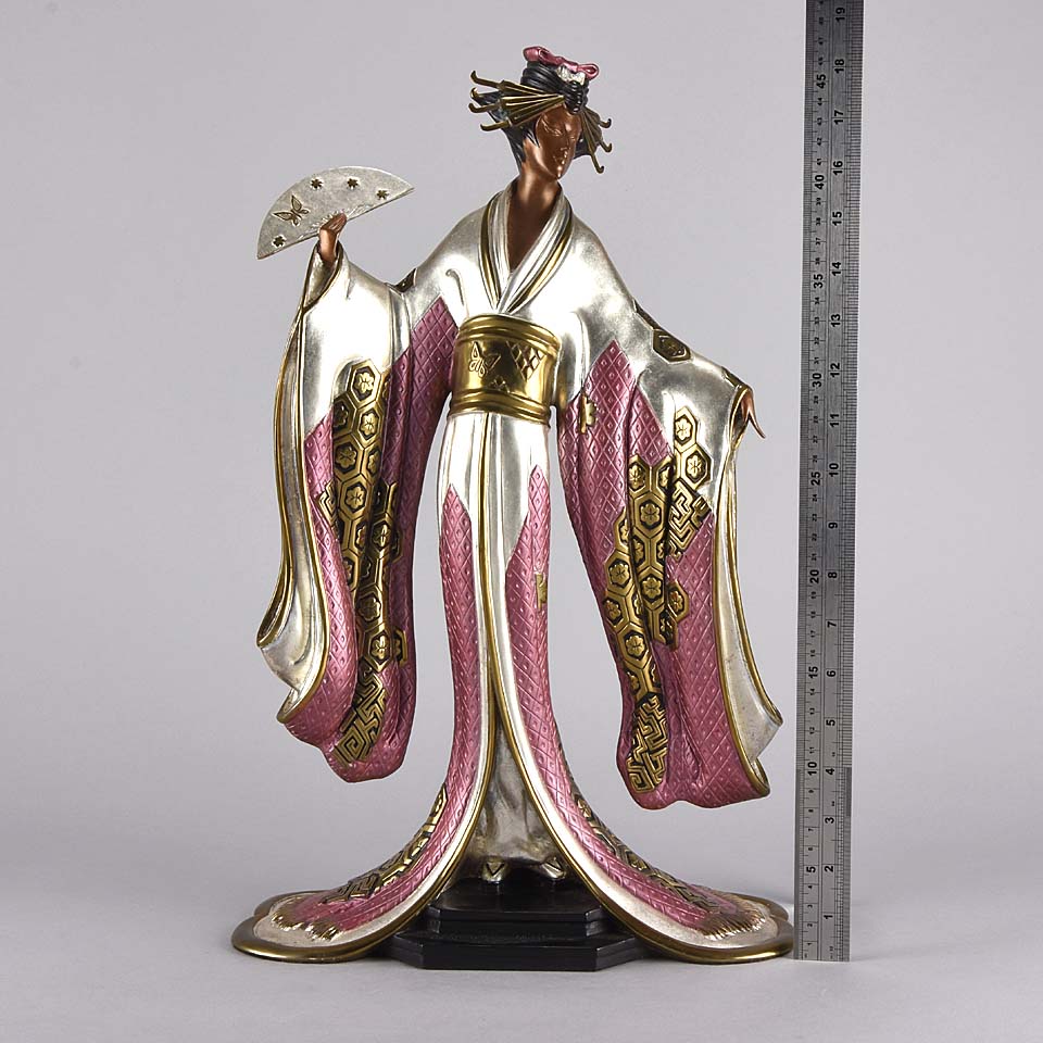 Erté Bronze Sculpture “Madame Butterfly” Limited Edition Art Deco Bronze