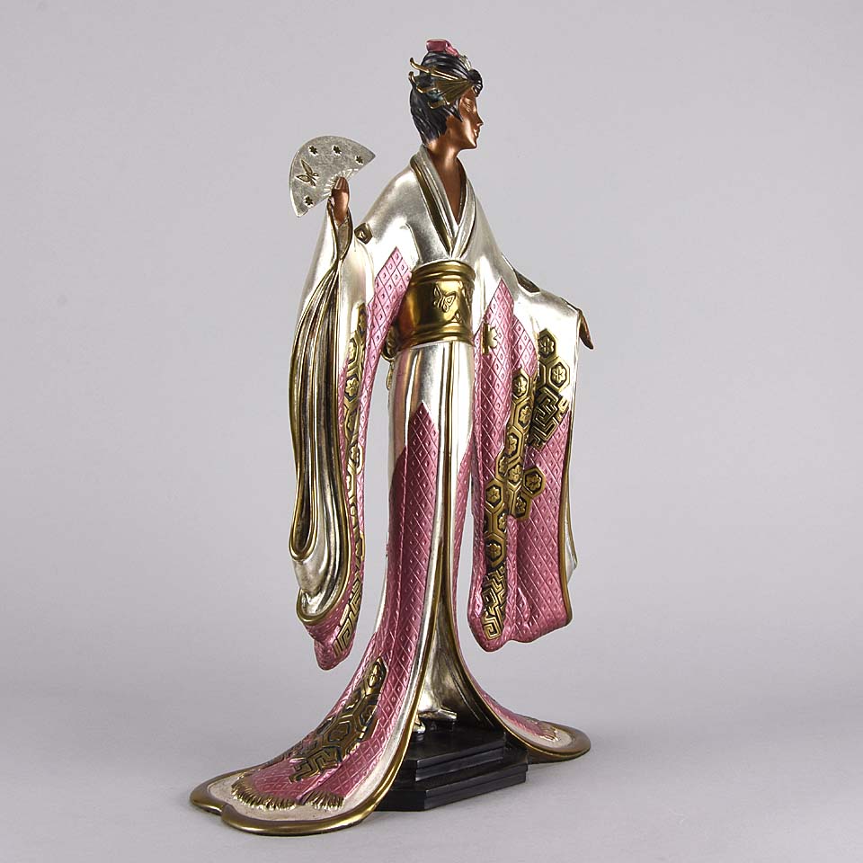 Erté Bronze Sculpture “Madame Butterfly” Limited Edition Art Deco Bronze