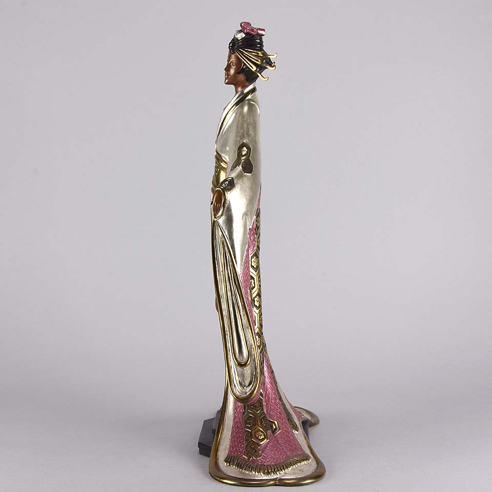 Erté Bronze Sculpture “Madame Butterfly” Limited Edition Art Deco Bronze
