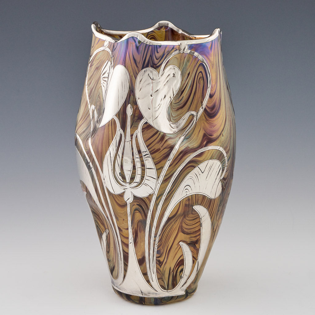 Pallme Konig Art Nouveau Silvered Vase