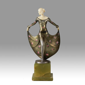 Art Deco Antique Bronze statues - Floral Dress by Josef Lorenzl – Hickmet Fine Arts