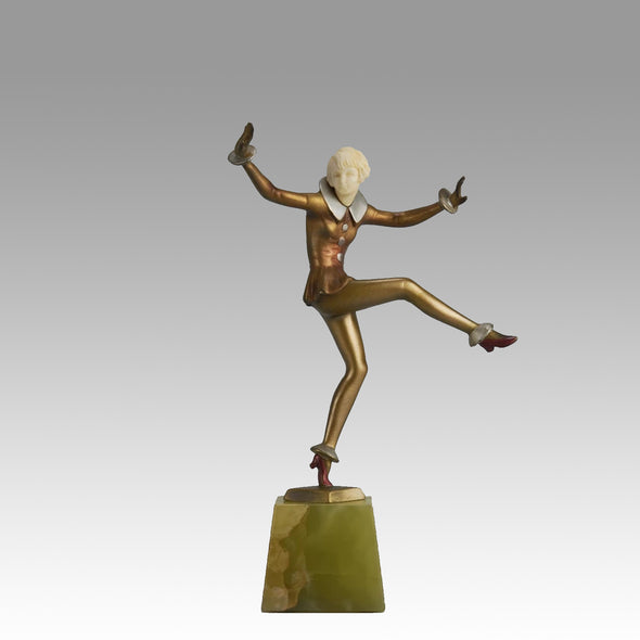 Josef Lorenzl Dancer - Chryselephantine Figure - Art Deco sculptures for sale - Deco Bronze - Hickmet Fine Arts