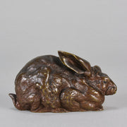 Pautrot Rabbit - Lapin Assis - Animaliers by Ferdinand Pautrot - Antique Bronze - Hickmet Fine Arts