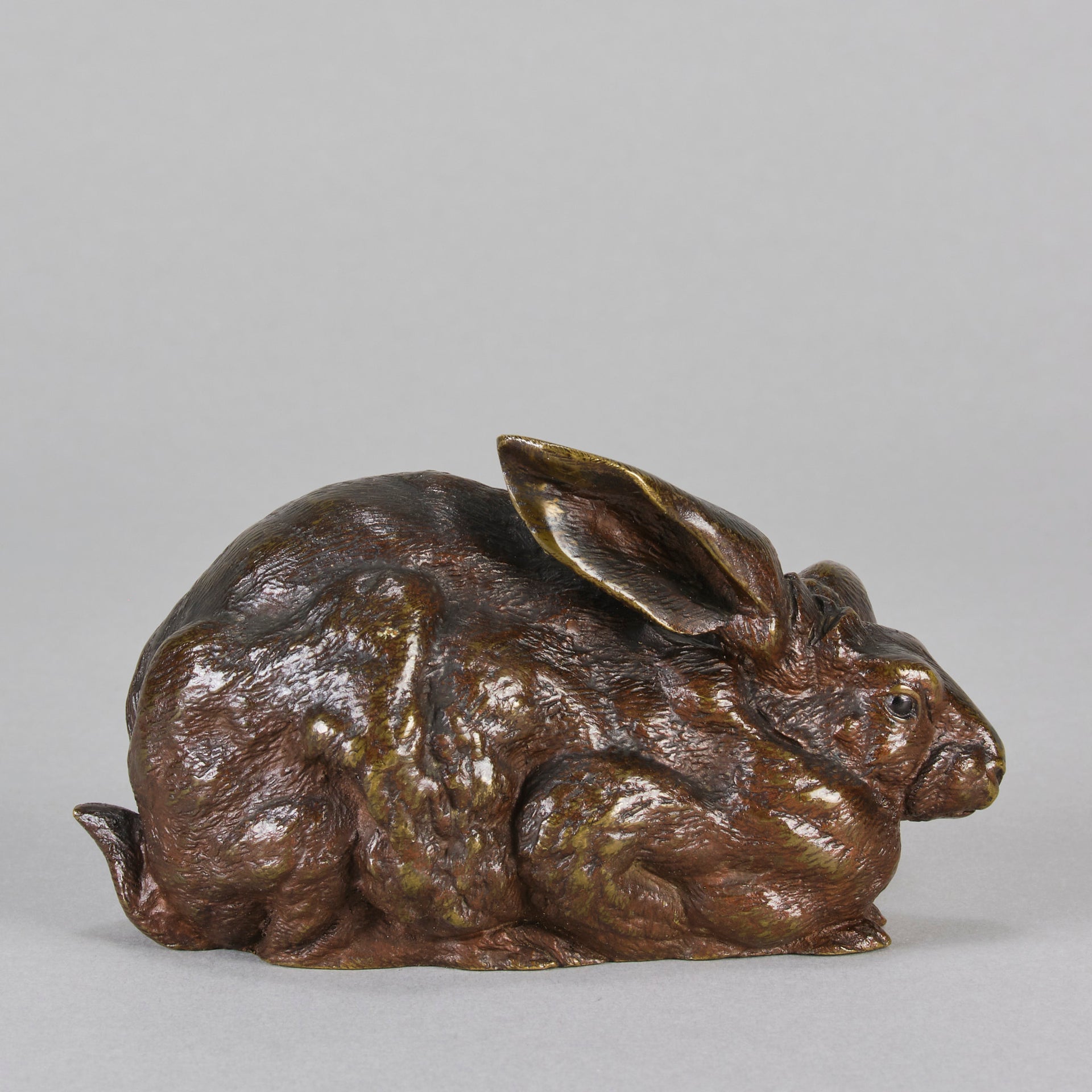 Pautrot Rabbit - Lapin Assis - Animaliers by Ferdinand Pautrot - Antique Bronze - Hickmet Fine Arts