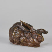 Pautrot Rabbit - Lapin Assis - Animaliers by Ferdinand Pautrot - Antique Bronze - Hickmet Fine Arts