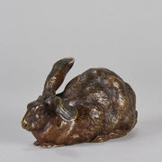 Pautrot Rabbit - Lapin Assis - Animaliers by Ferdinand Pautrot - Antique Bronze - Hickmet Fine Arts