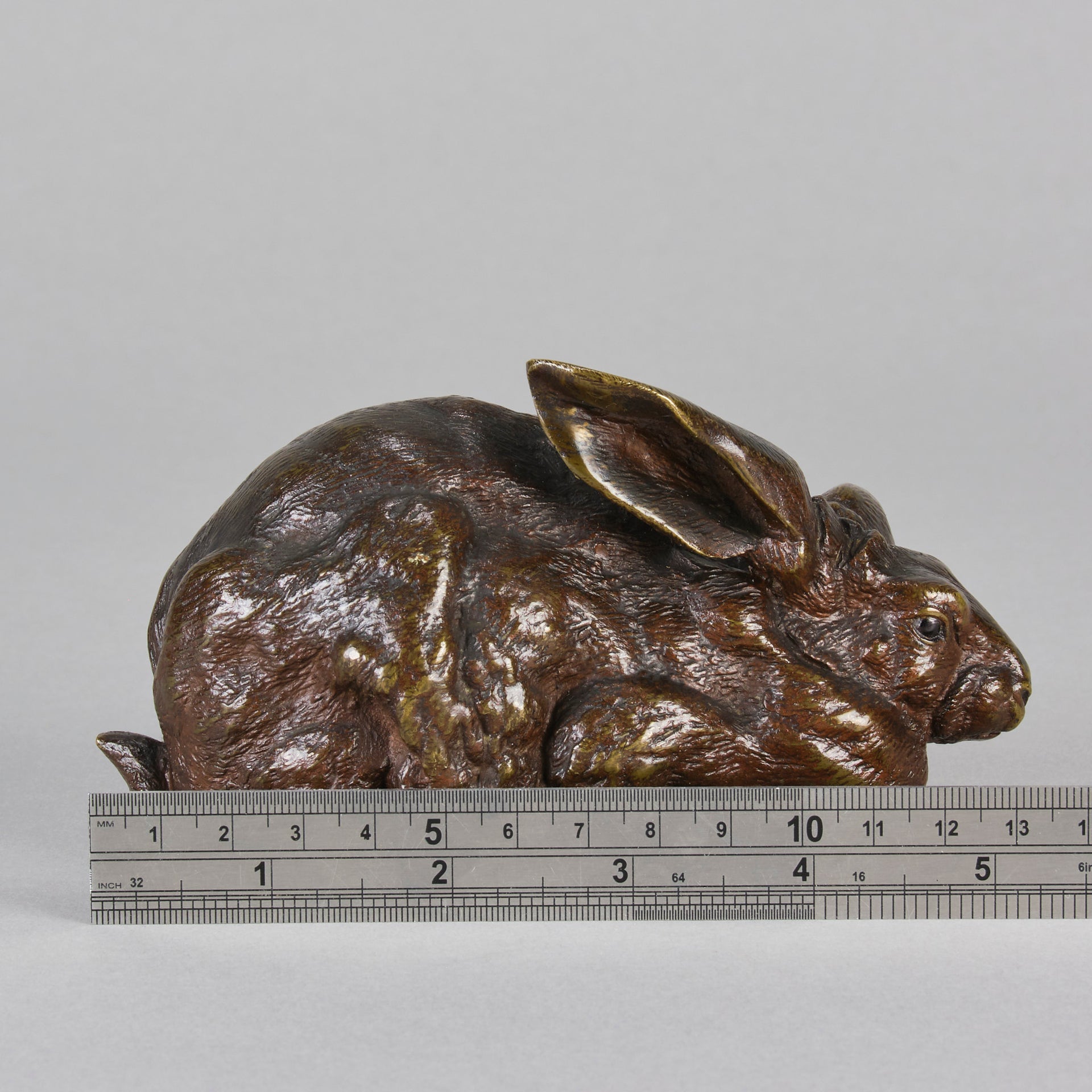 Pautrot Rabbit - Lapin Assis - Animaliers by Ferdinand Pautrot - Antique Bronze - Hickmet Fine Arts