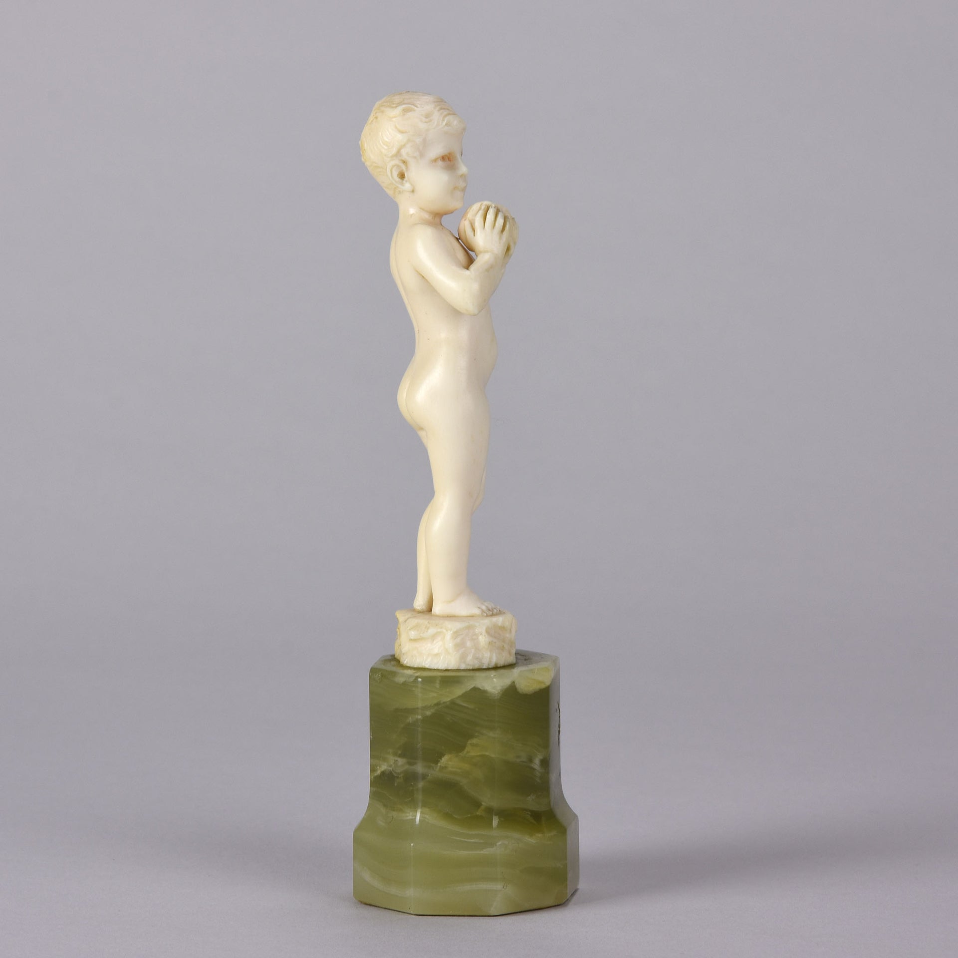 Preiss Boy with Apple - Art Deco Sculpture - Hickmet Fine Arts