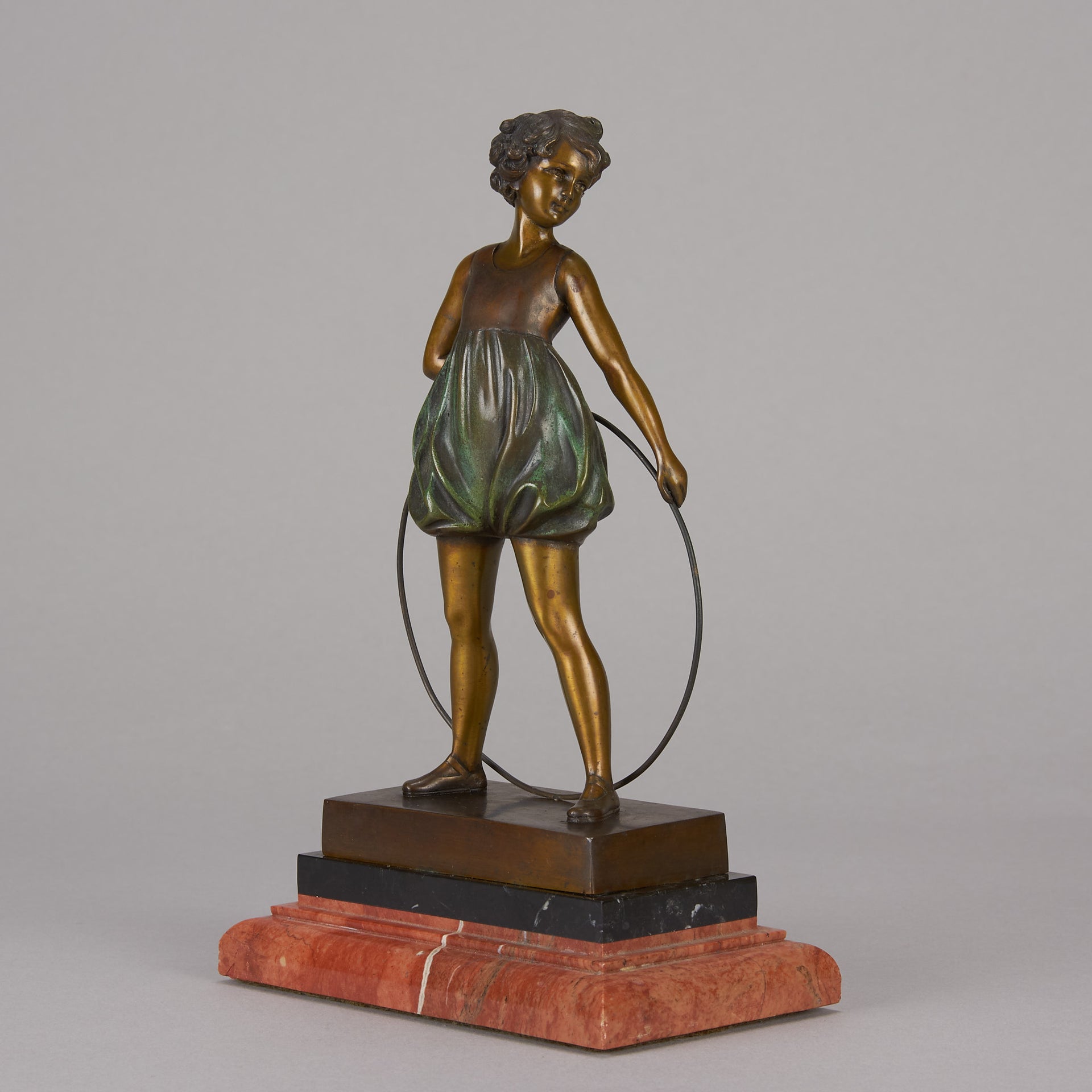 Hoop Girl and Sonny Boy - Ferdinand Preiss - Preiss Powder Puff Art Deco Sculpture Ferdinand Preiss -  Hickmet Fine Arts 