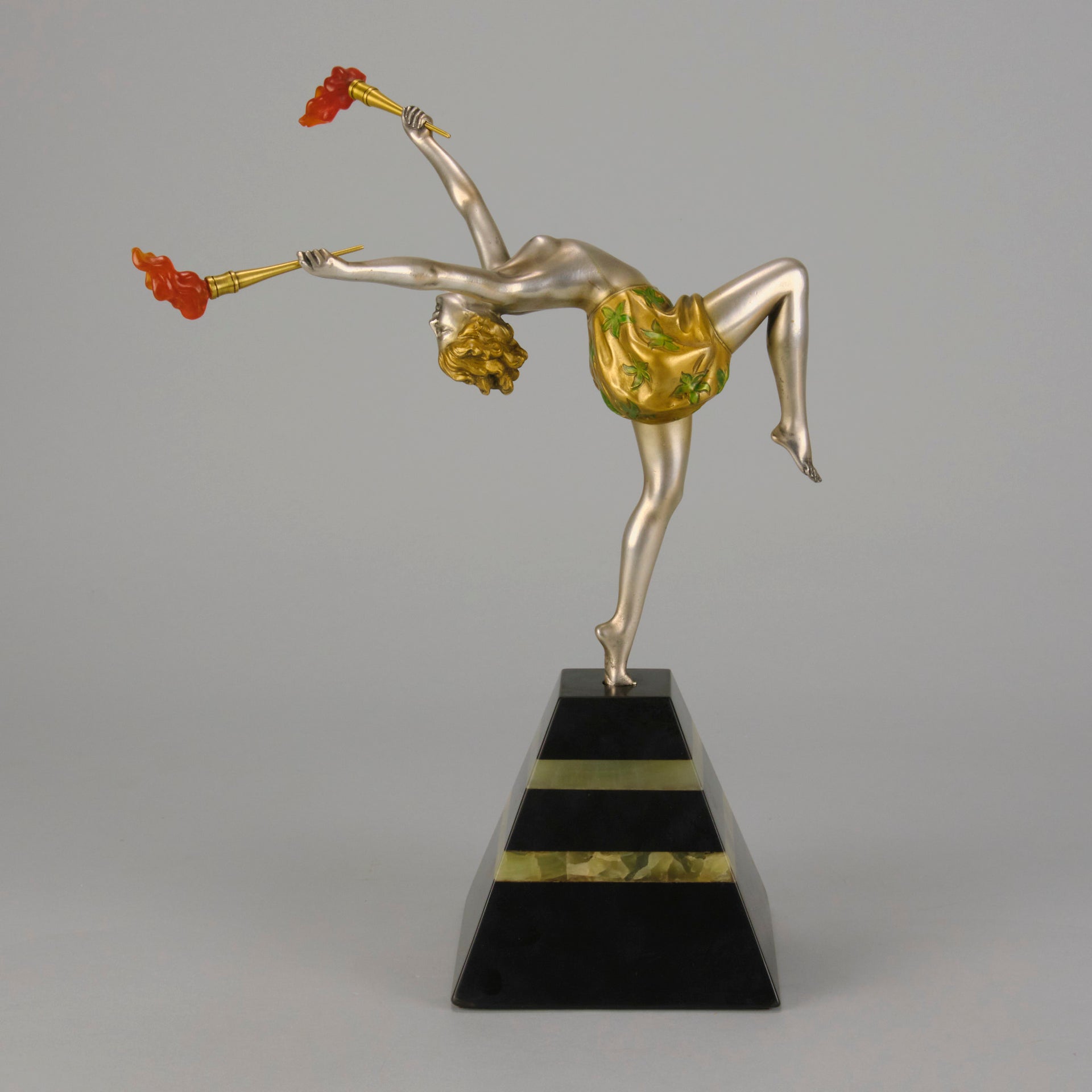 Ferdinand Preiss Torch Dancer - Art Deco Bronze - Antique Bronze -  Hickmet Fine Arts