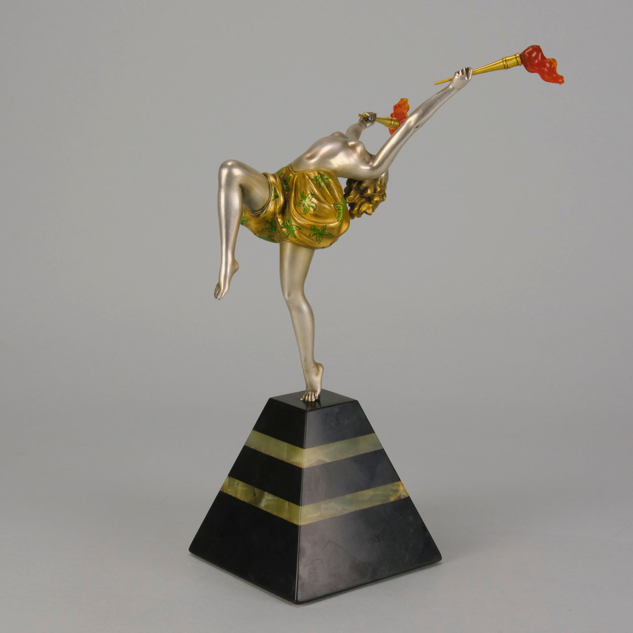 Ferdinand Preiss Torch Dancer - Art Deco Bronze - Antique Bronze -  Hickmet Fine Arts