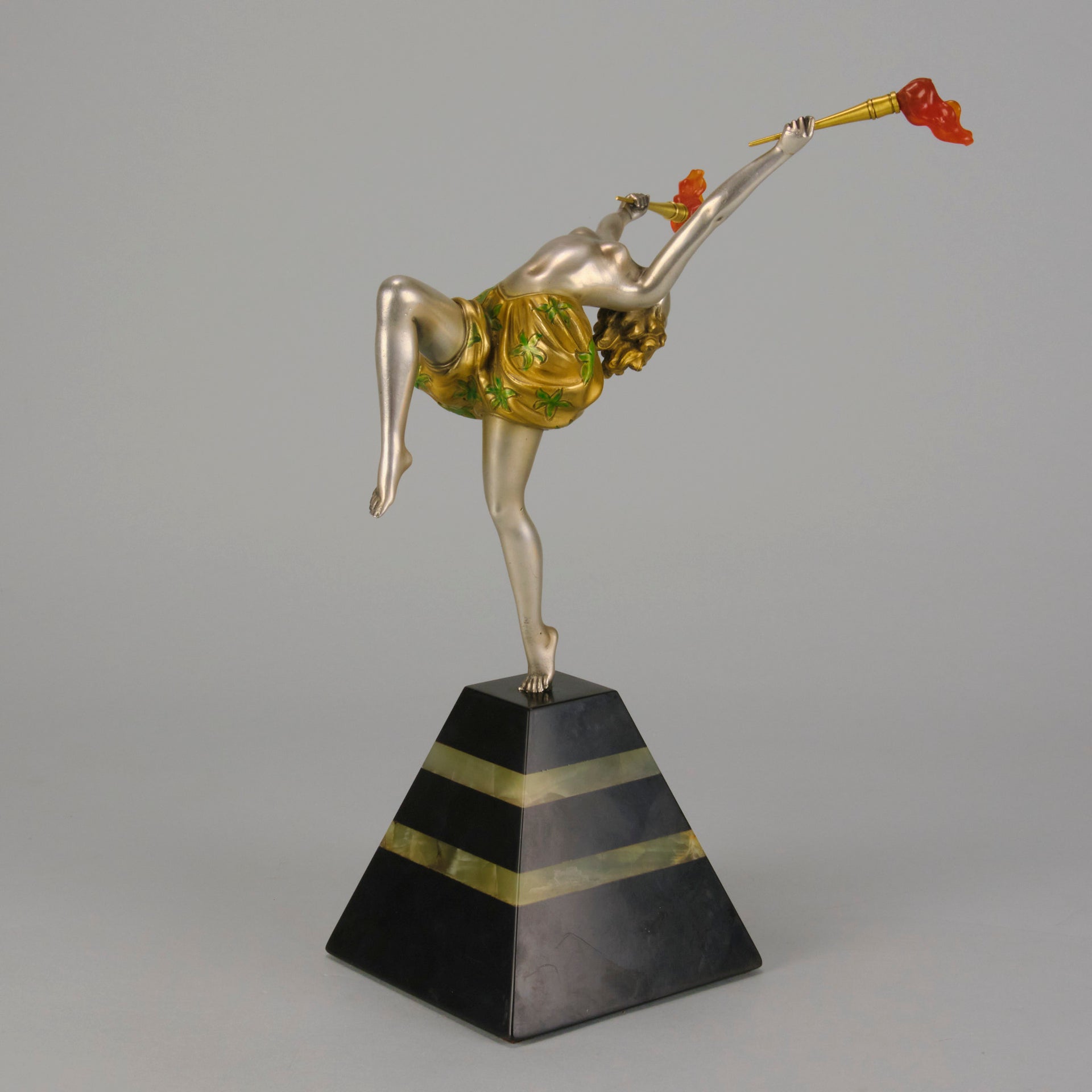 Ferdinand Preiss Torch Dancer - Art Deco Bronze - Antique Bronze -  Hickmet Fine Arts