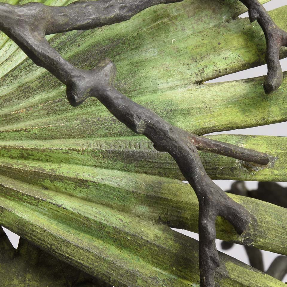 Lizard and Frog on Leaf by Bergman