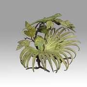 Lizard and Frog on Leaf by Bergman