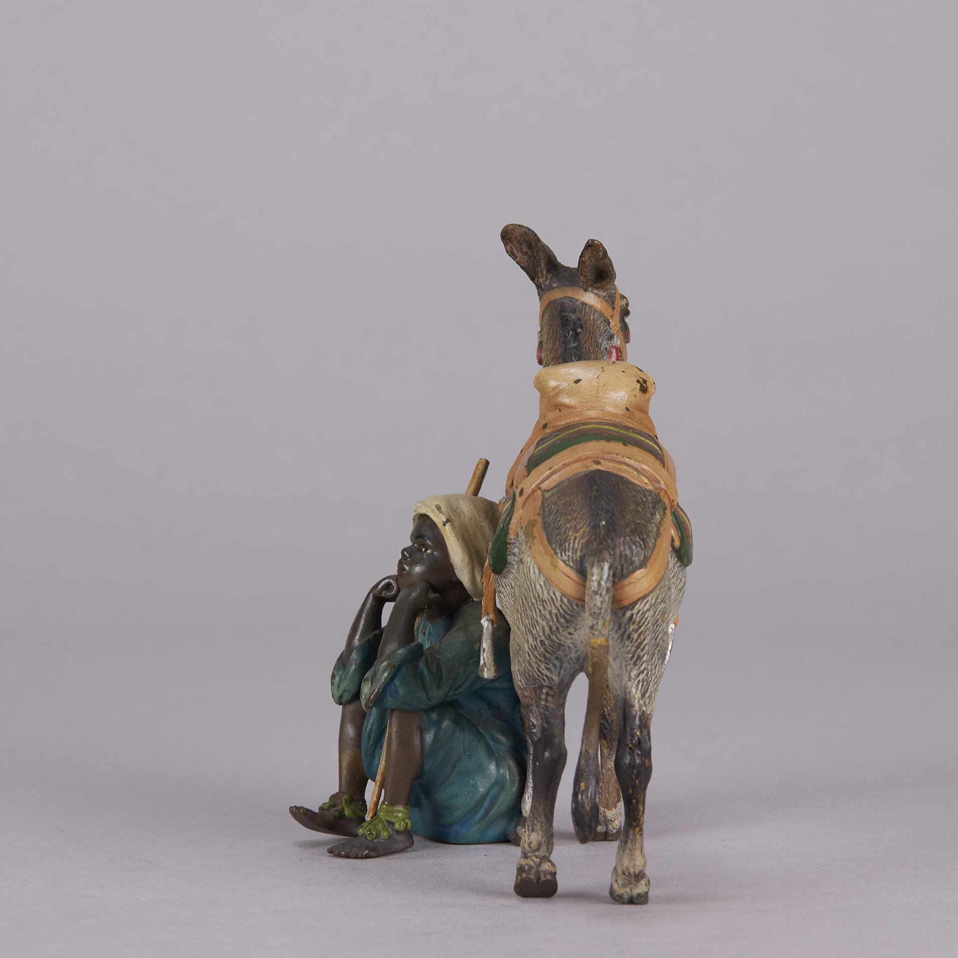 Bergman bronze boy and donkey