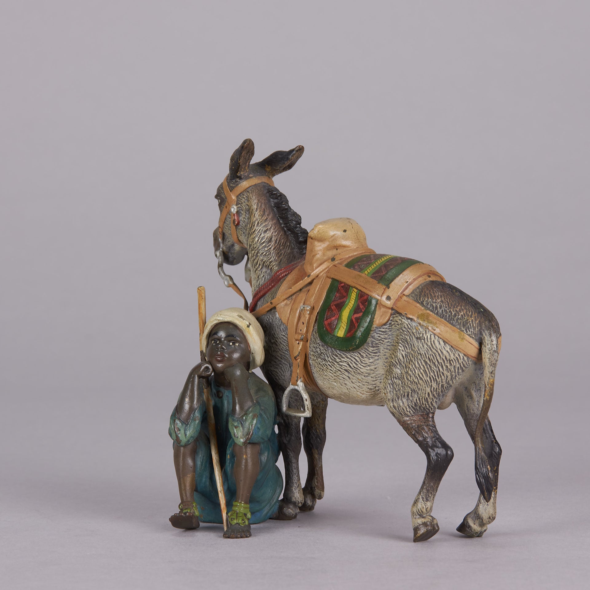 Bergman bronze boy and donkey