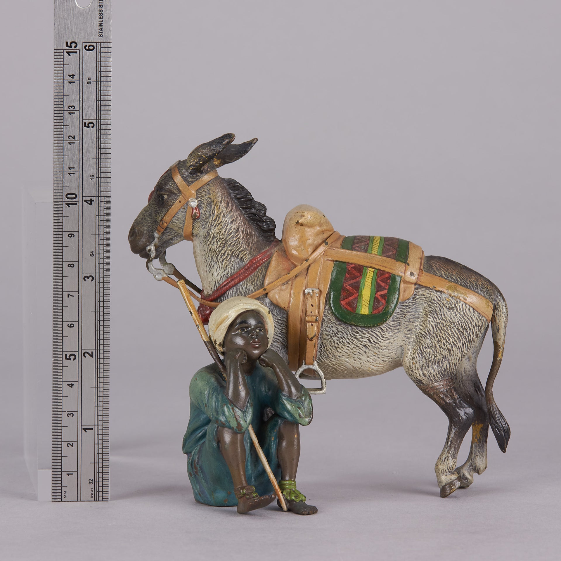 Bergman bronze boy and donkey