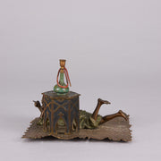 Bergman Bronze - Antique Bronze - Boy on Rug Inkwell - bergman cold painted bronze - Hickmet Fine Arts