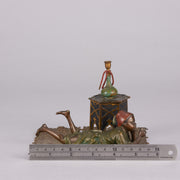 Bergman Bronze - Antique Bronze - Boy on Rug Inkwell - bergman cold painted bronze - Hickmet Fine Arts