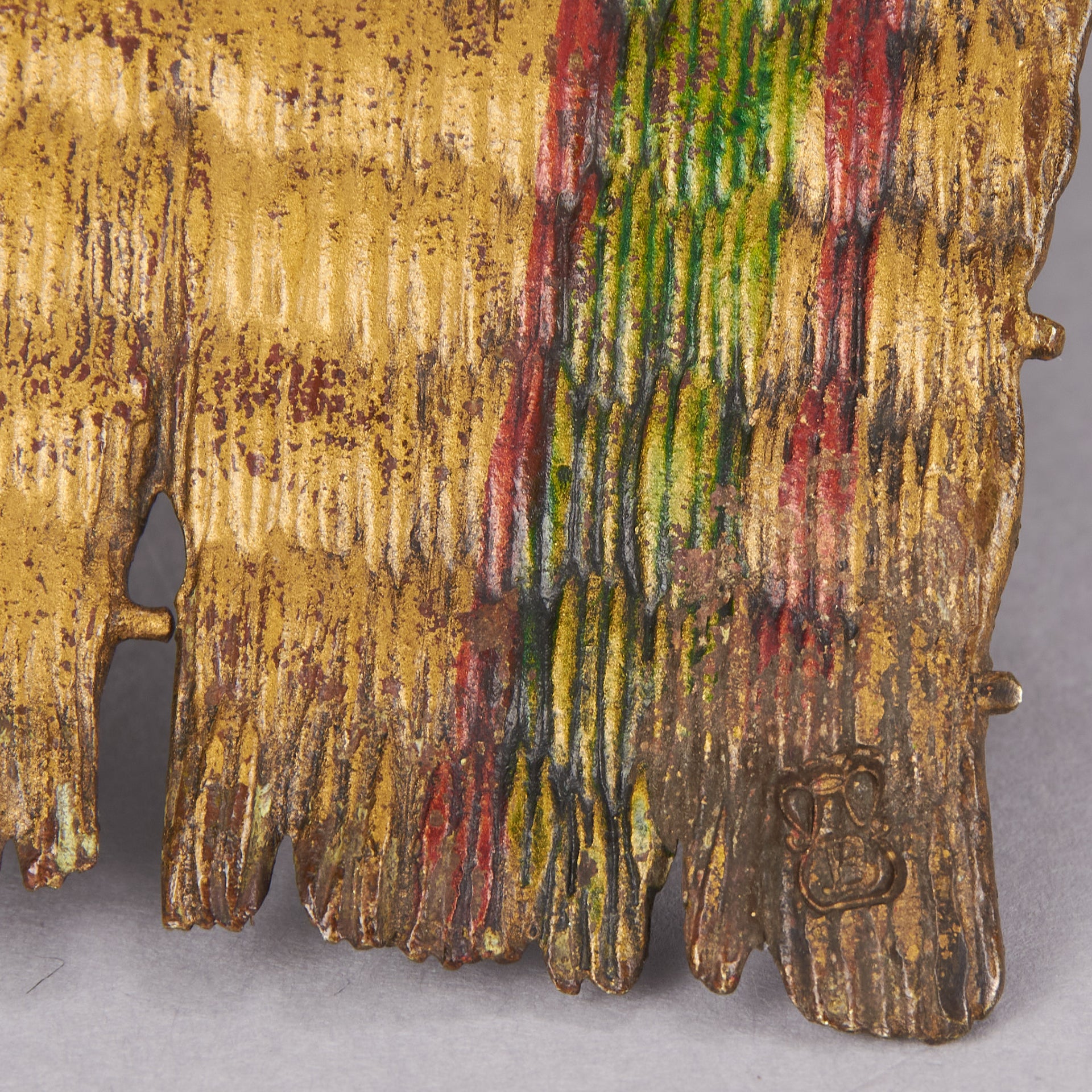 Bergman Bronze - Antique Bronze - Boy on Rug Inkwell - bergman cold painted bronze - Hickmet Fine Arts