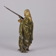 Bergman Bronze - Antique Bronze - bergman cold painted bronze - Arab Warrior with Rifle - Hickmet Fine Arts  