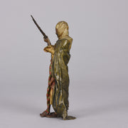 Bergman Bronze - Antique Bronze - bergman cold painted bronze - Arab Warrior with Rifle - Hickmet Fine Arts  