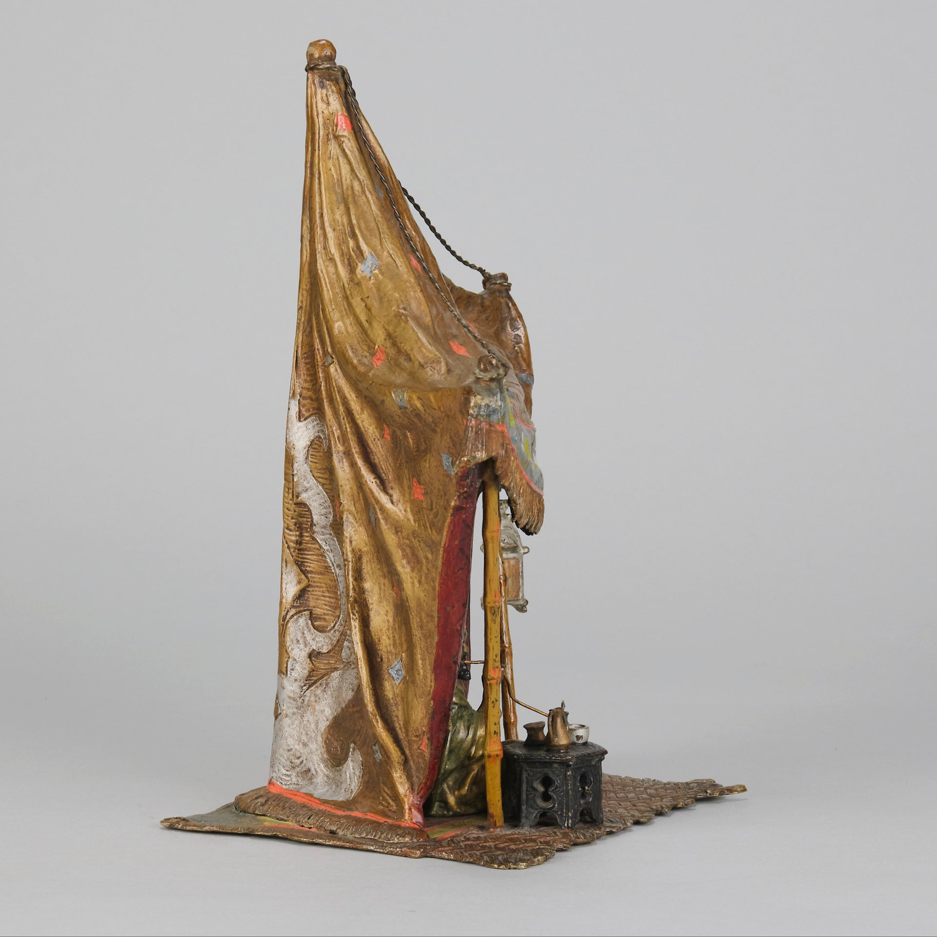 Bergman Bronze -  Bedouin in a Tent - Antique Bronze - bergman cold painted bronze - Hickmet Fine Arts