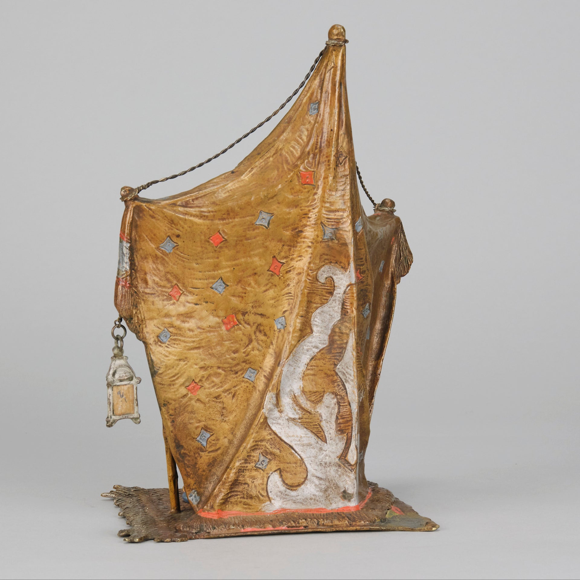 Bergman Bronze -  Bedouin in a Tent - Antique Bronze - bergman cold painted bronze - Hickmet Fine Arts