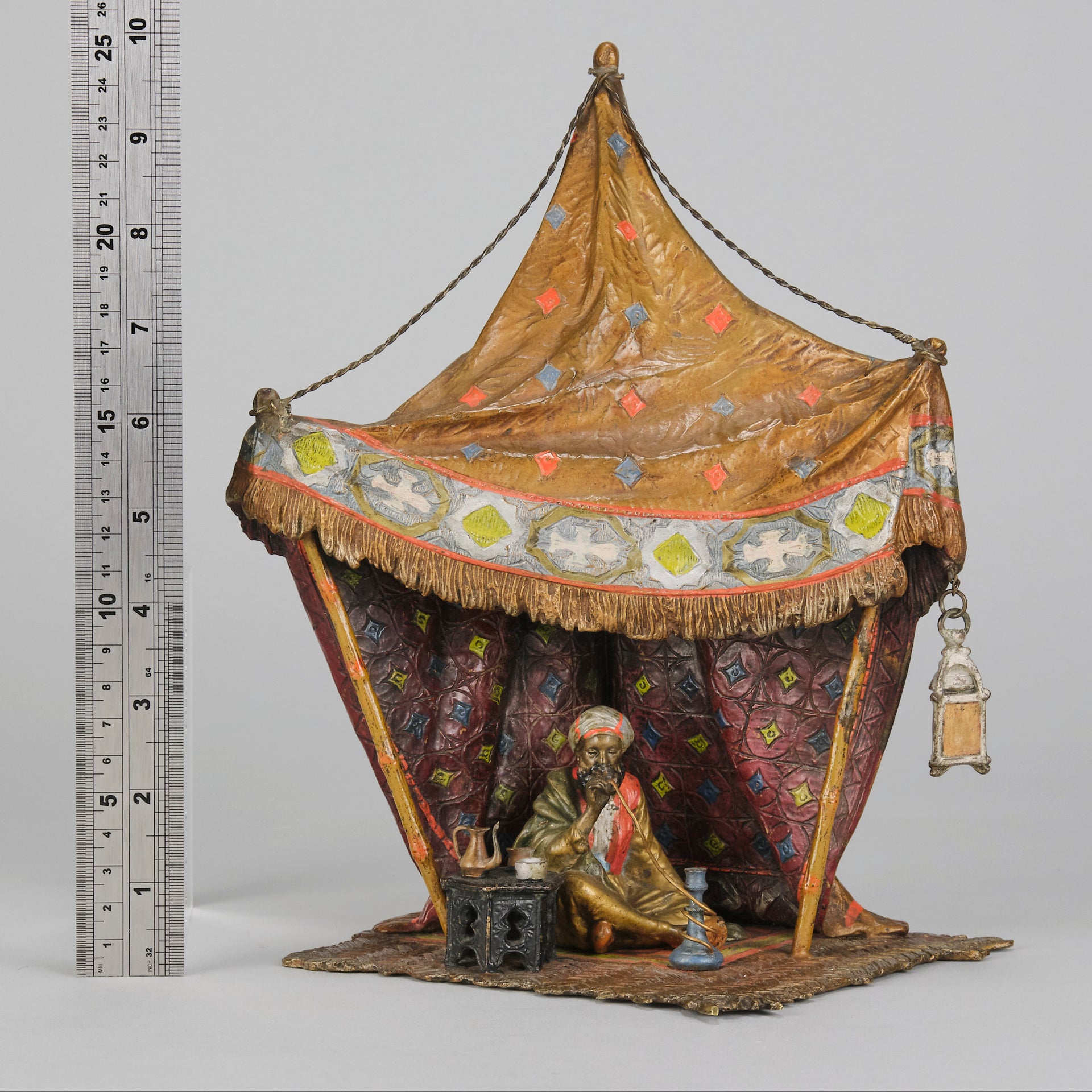 Bergman Bronze -  Bedouin in a Tent - Antique Bronze - bergman cold painted bronze - Hickmet Fine Arts