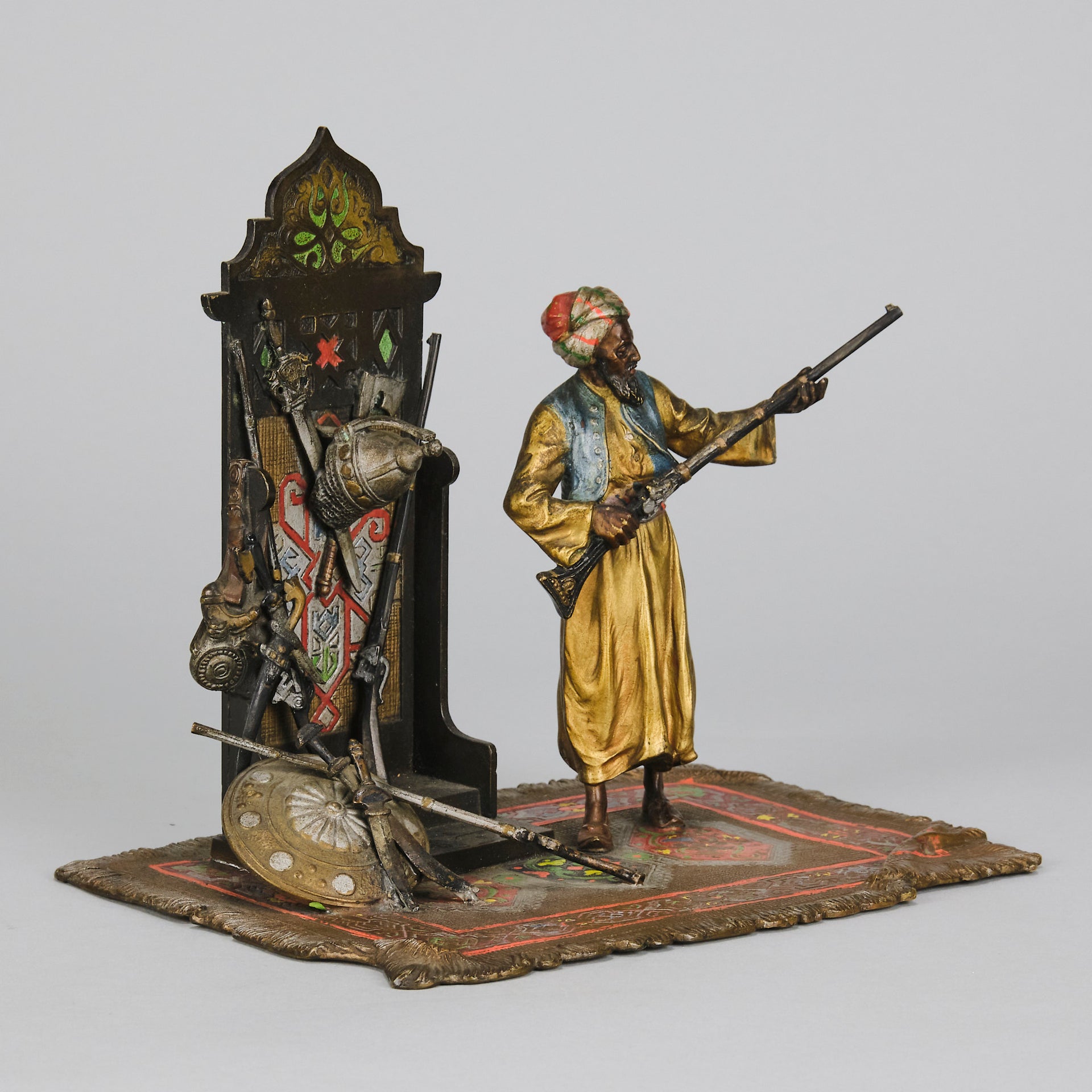 Bergman Bronze - Arms Dealer - Antique Bronze - Bergman Cold painted Bronze - Hickmet Fine Arts