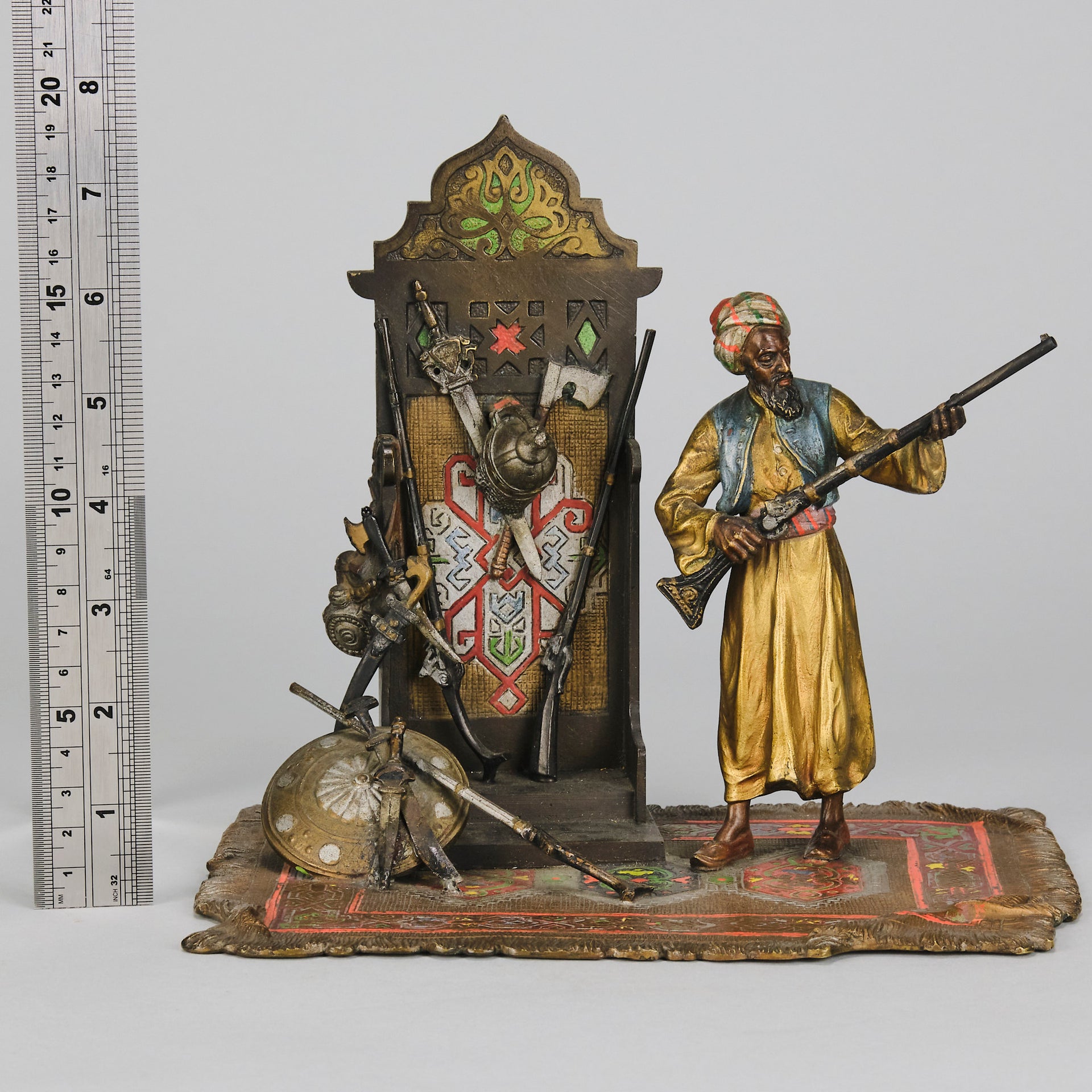 Bergman Bronze - Arms Dealer - Antique Bronze - Bergman Cold painted Bronze - Hickmet Fine Arts