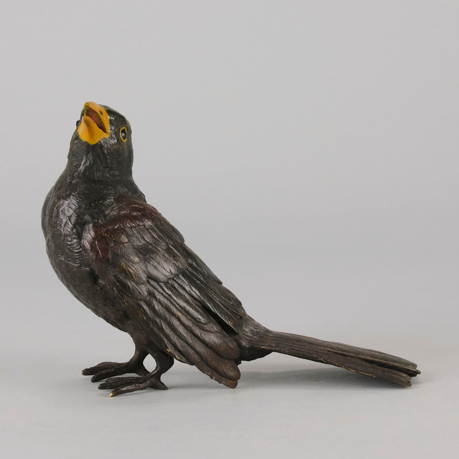 Bergman Bronze - Antique Bronze - Blackbird - Franz Bergman - Bergman cold painted bronze - Hickmet Fine Arts