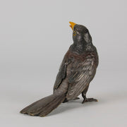 Bergman Bronze - Antique Bronze - Blackbird - Franz Bergman - Bergman cold painted bronze - Hickmet Fine Arts