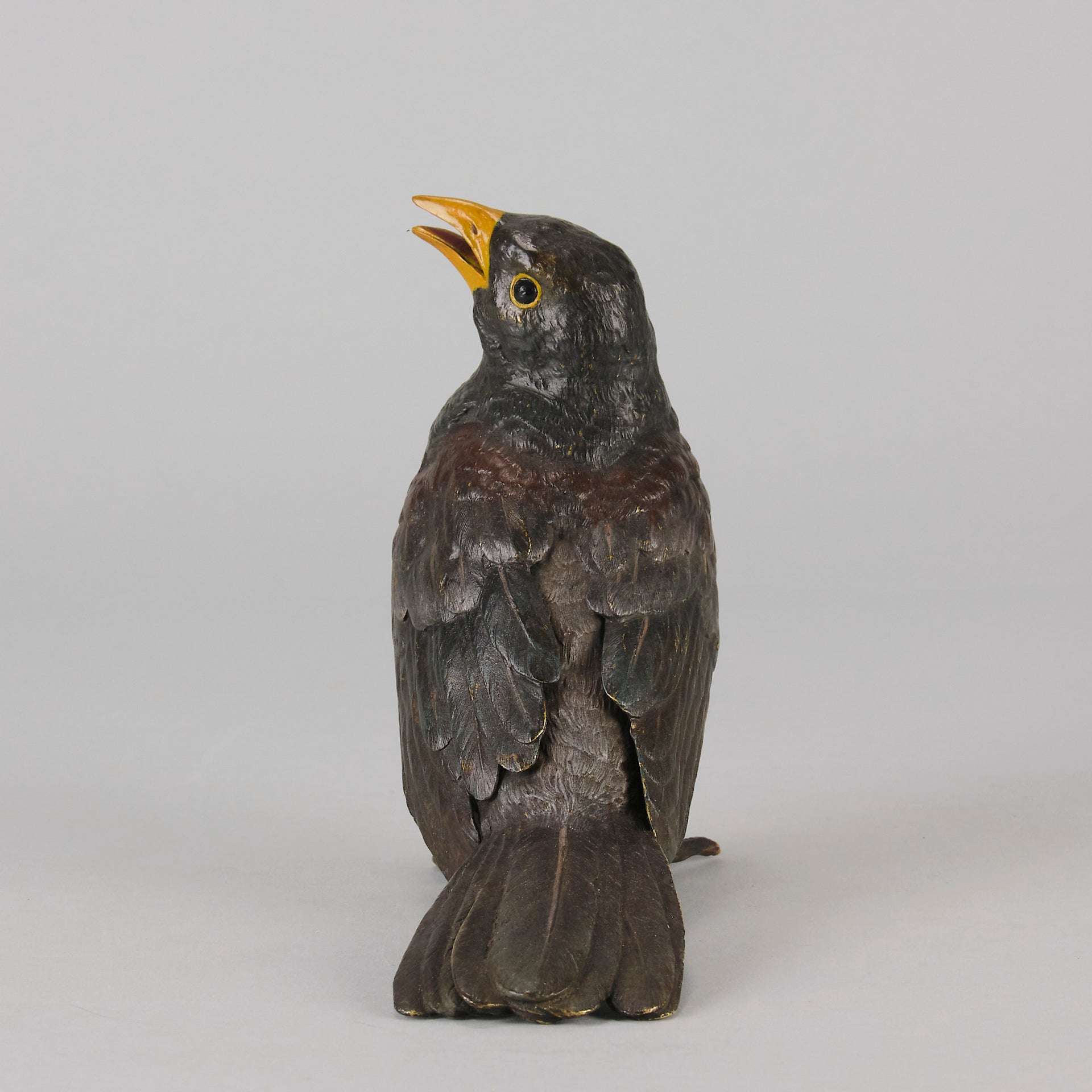 Bergman Bronze - Antique Bronze - Blackbird - Franz Bergman - Bergman cold painted bronze - Hickmet Fine Arts