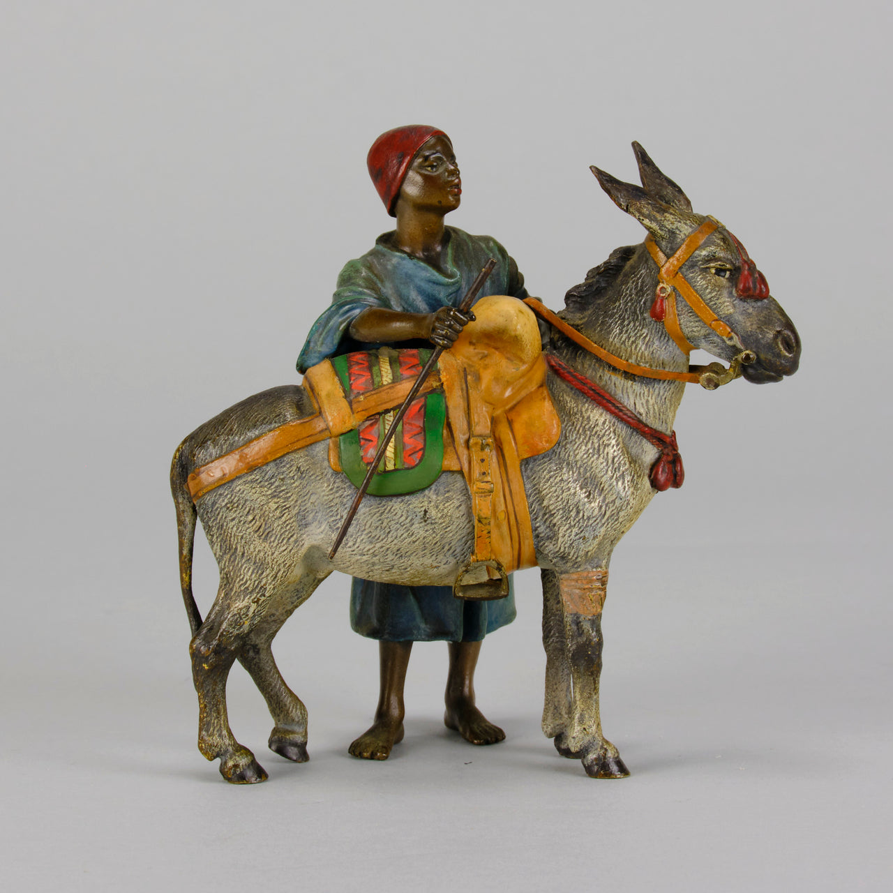 Bergman Boy & Donkey - Franz Bergman Bronze - Hickmet Fine Arts