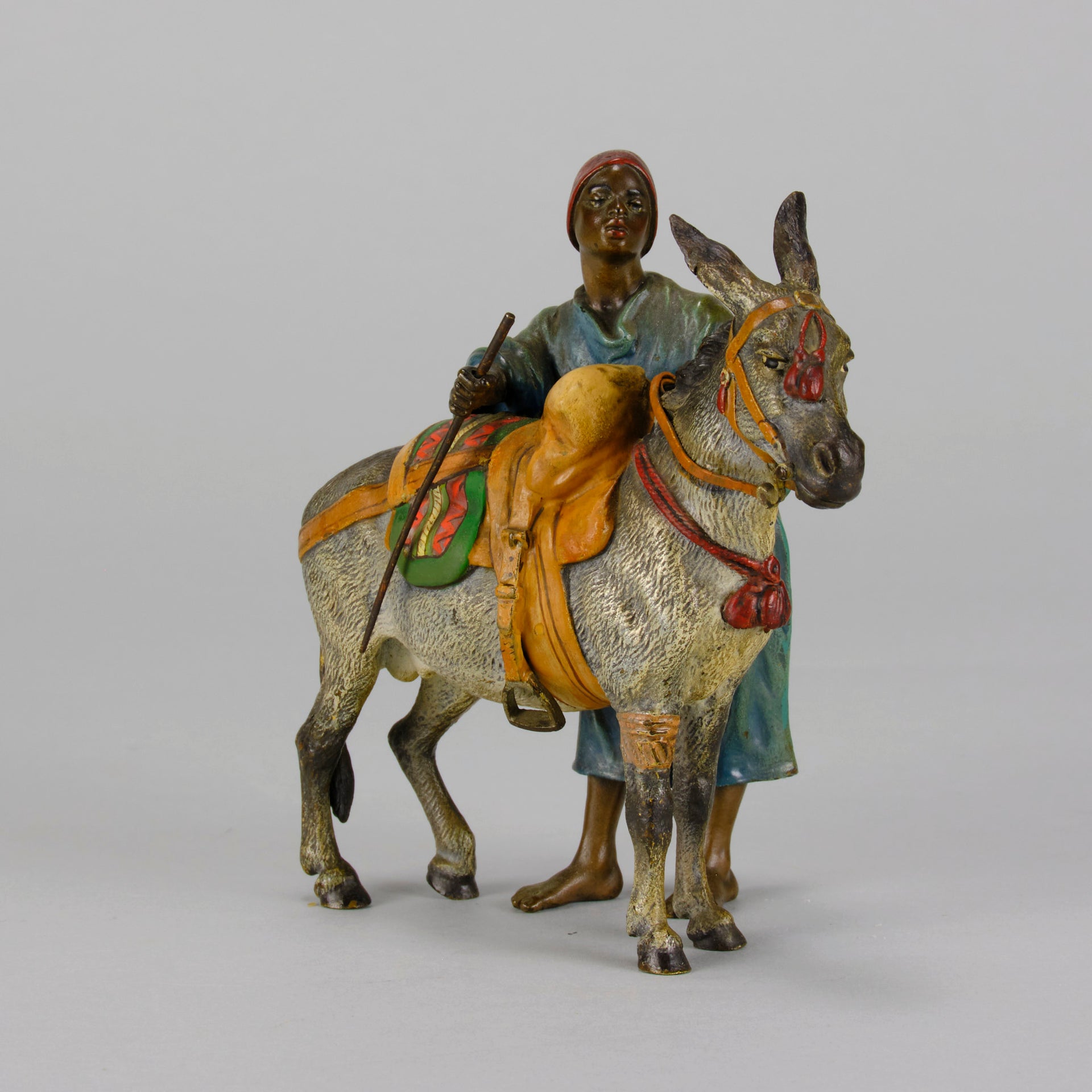 Bergman Boy & Donkey - Franz Bergman Bronze - Hickmet Fine Arts