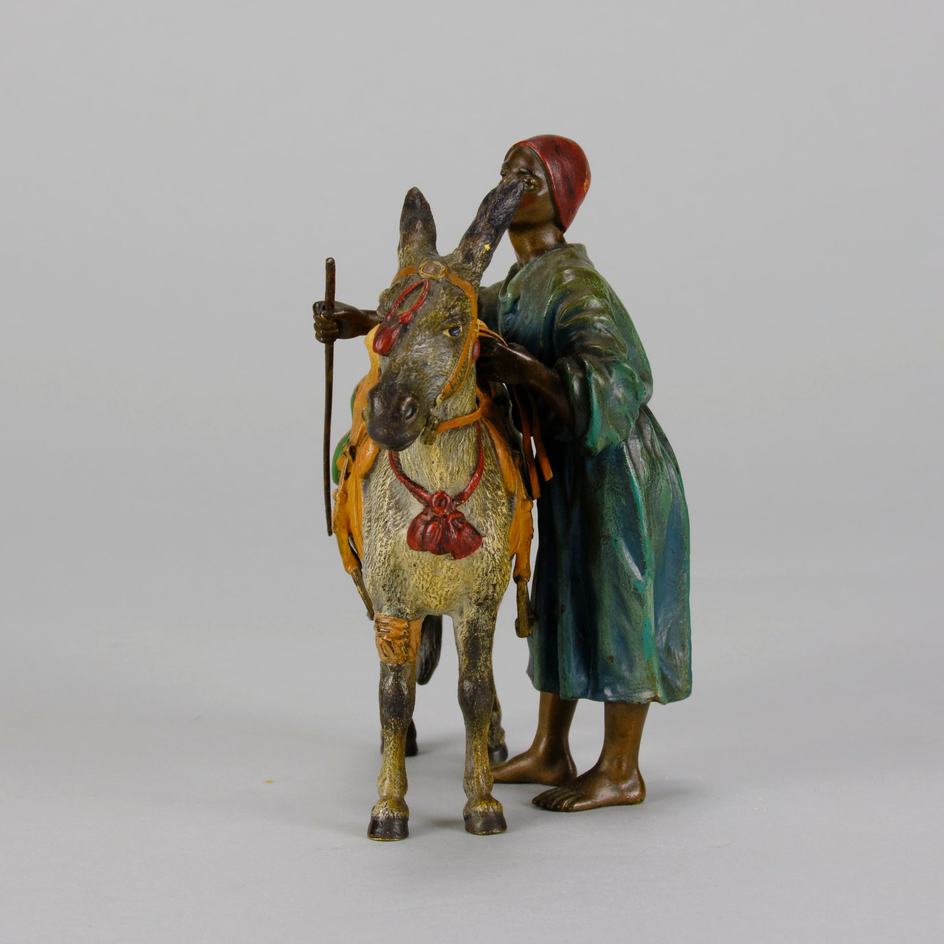 Bergman Boy & Donkey - Franz Bergman Bronze - Hickmet Fine Arts