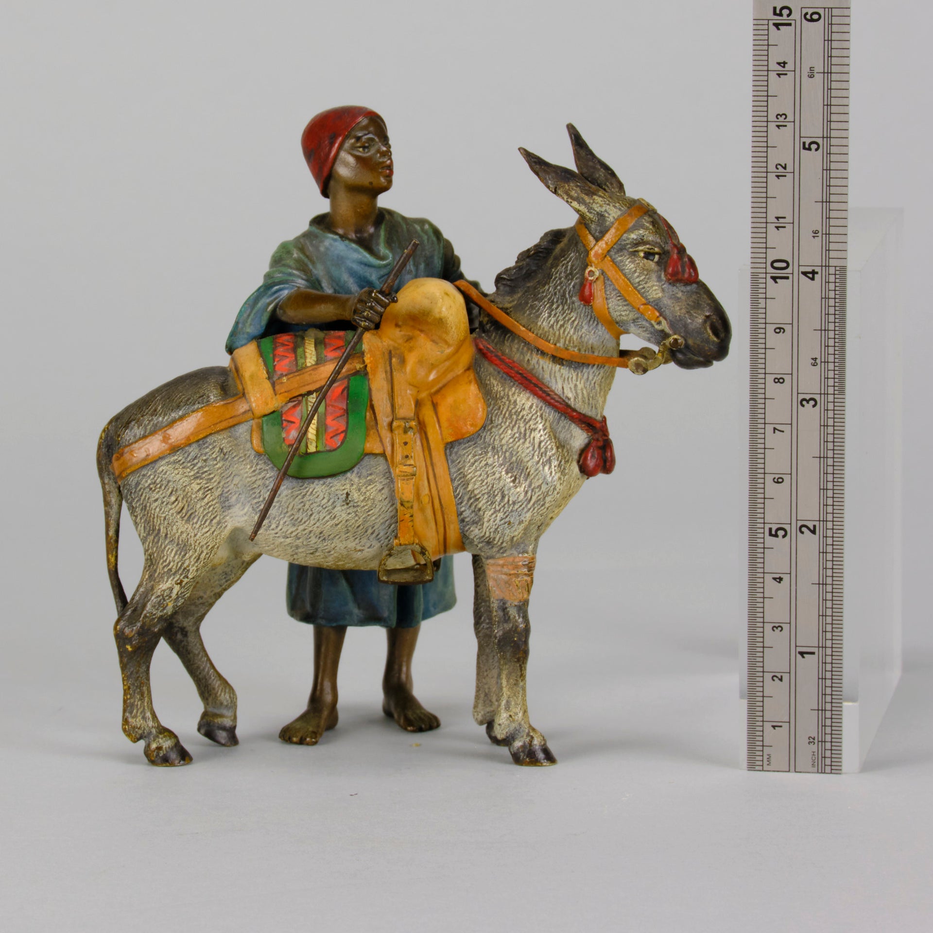 Bergman Boy & Donkey - Franz Bergman Bronze - Hickmet Fine Arts