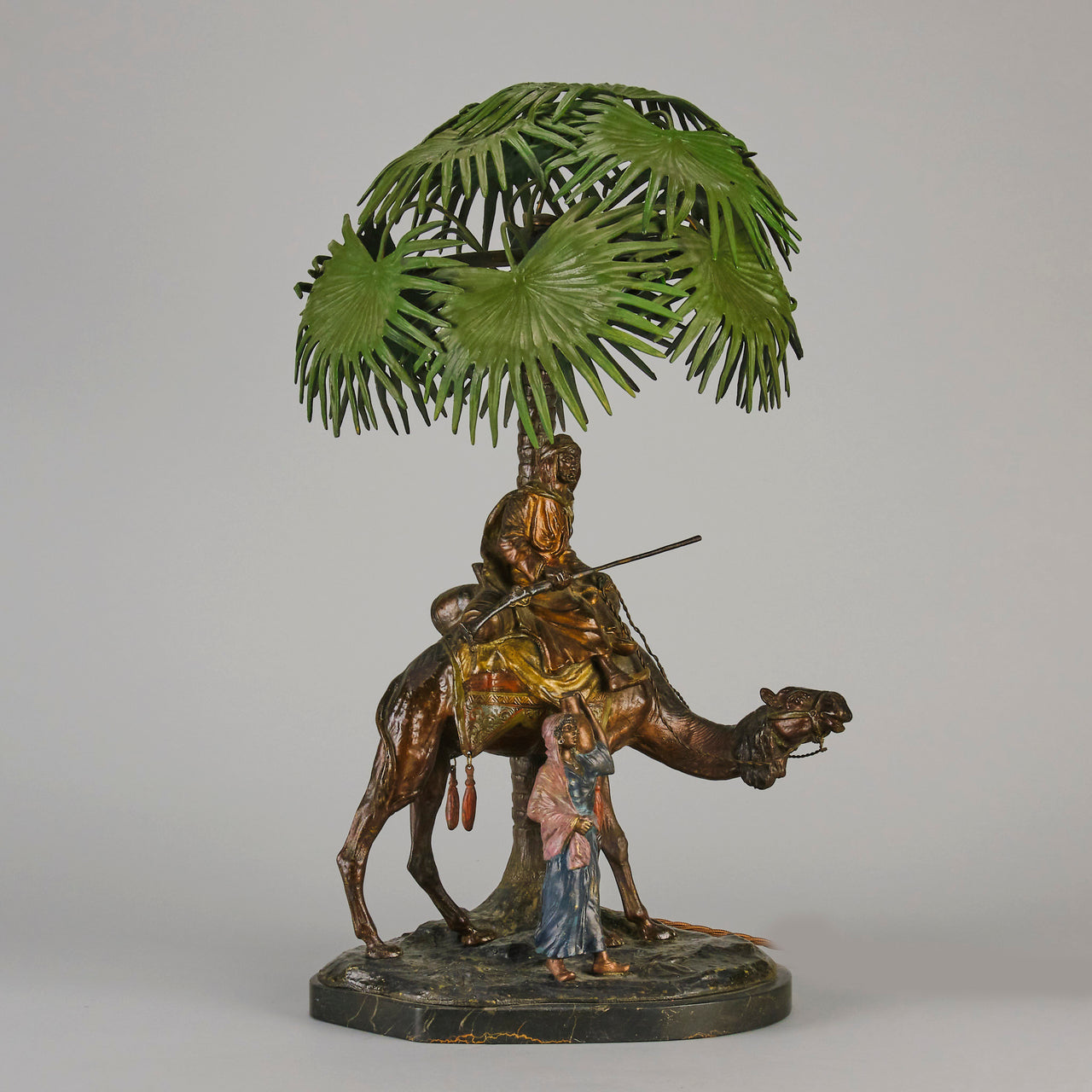Bergman Palm Tree Table Lamp - Antique Bronze - Hickmet Fine Arts