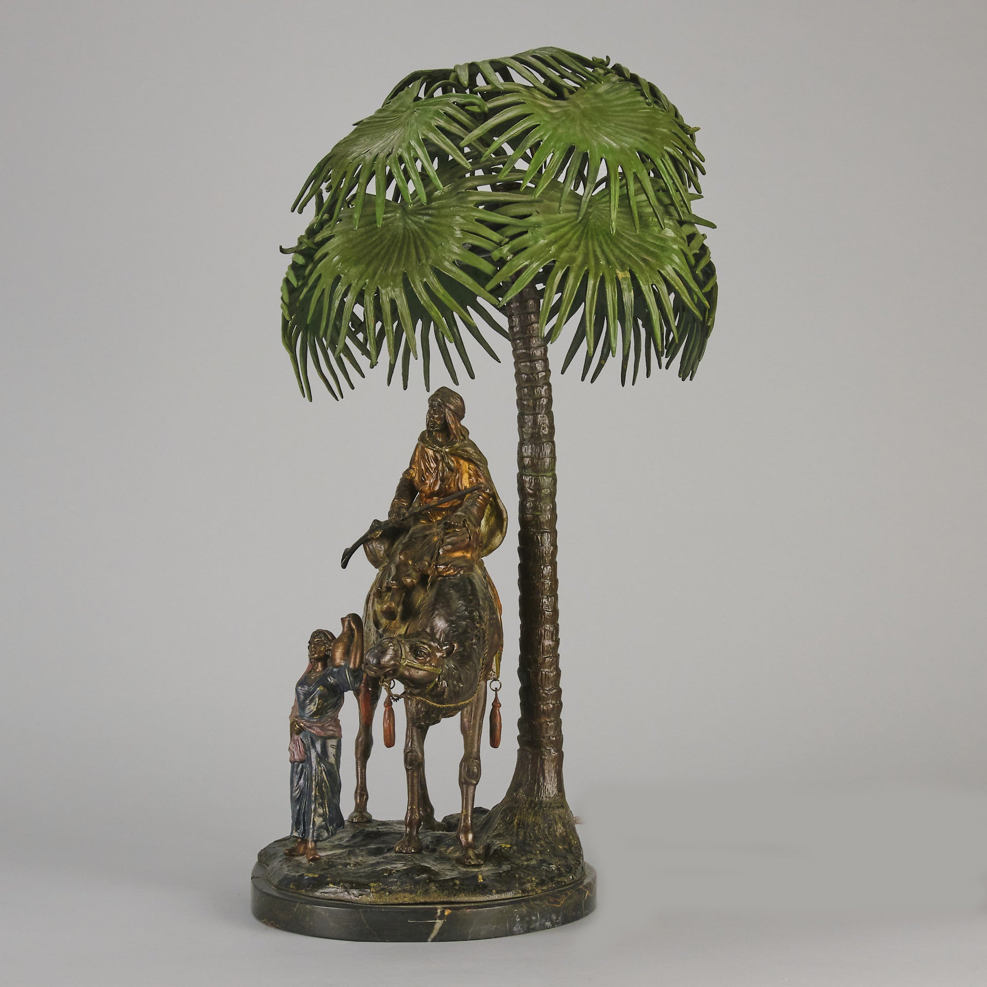 Bergman Palm Tree Table Lamp - Antique Bronze - Hickmet Fine Arts