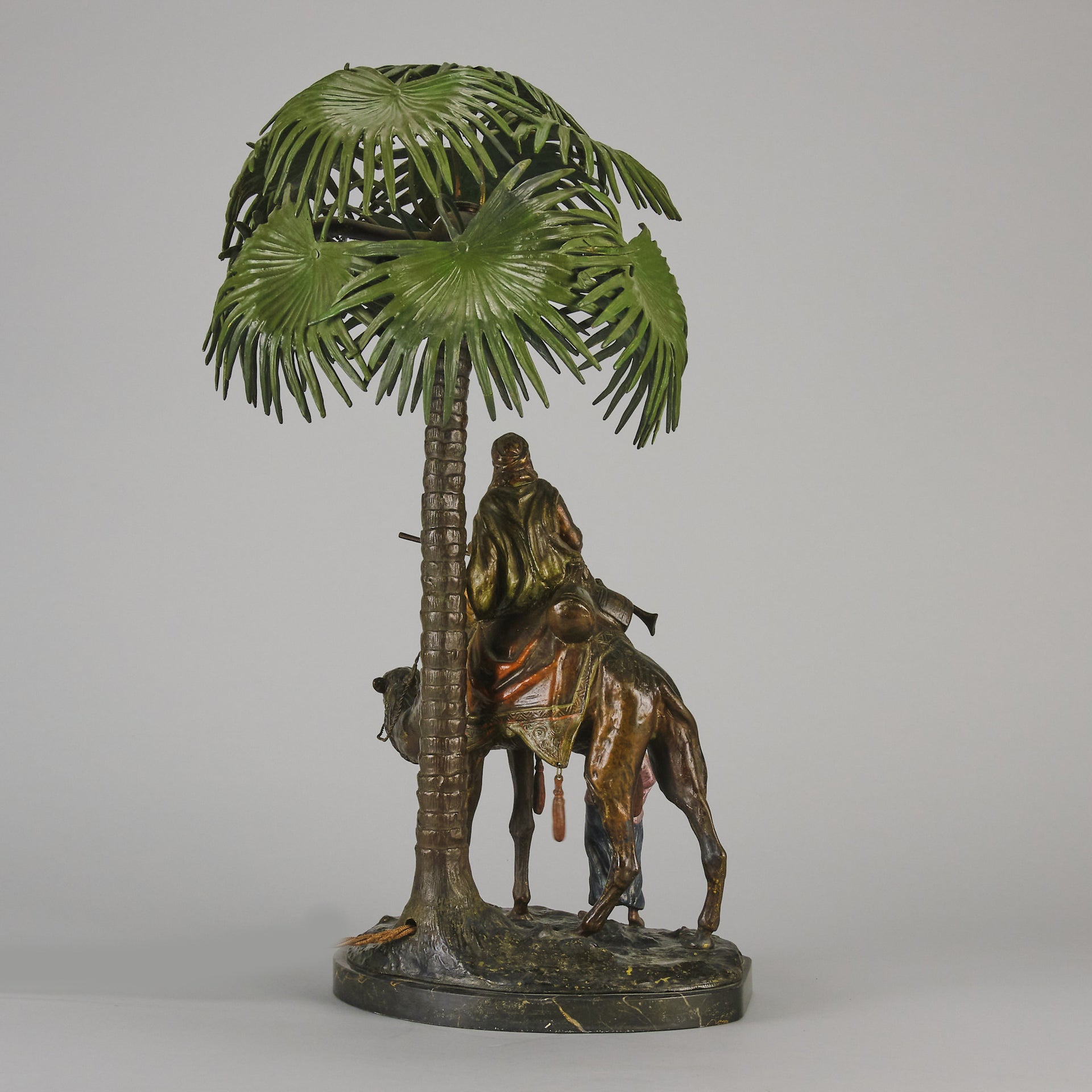 Bergman Palm Tree Table Lamp - Antique Bronze - Hickmet Fine Arts