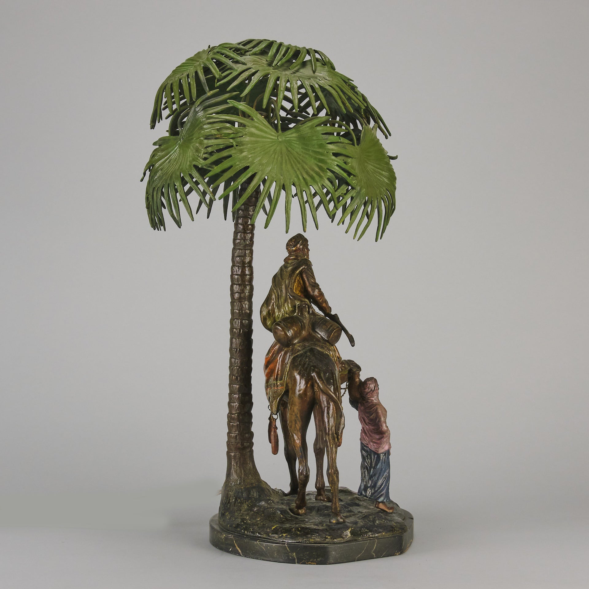 Bergman Palm Tree Table Lamp - Antique Bronze - Hickmet Fine Arts