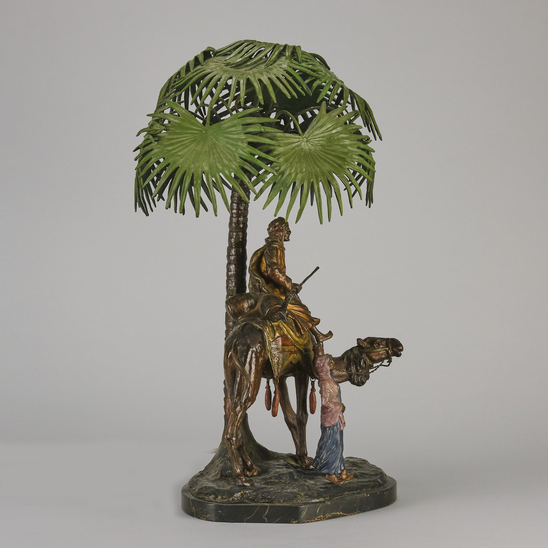 Bergman Palm Tree Table Lamp - Antique Bronze - Hickmet Fine Arts